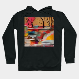 Bare Trees Abstract Collage Hoodie